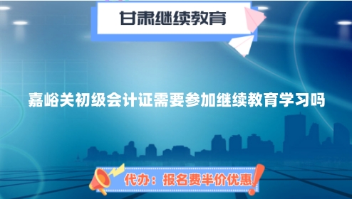2026年嘉峪關初級會計繼續(xù)教育學習